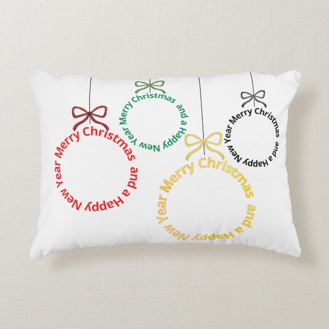 Weihnachtsornament Textdesign Dekokissen (Vorderseite)