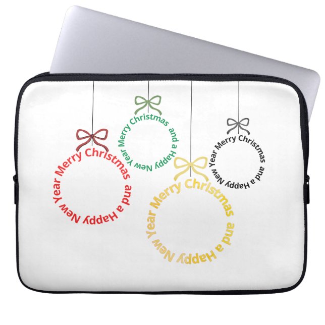 Weihnachtsornament Textdesign Laptopschutzhülle (Vorderseite)