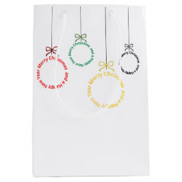 Weihnachtsornament Textdesign Mittlere Geschenktüte