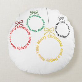 Weihnachtsornament Textdesign Rundes Kissen