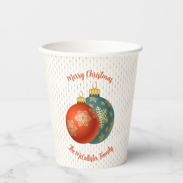 Weihnachtsornamente Papiertasse Pappbecher (Vorderseite)