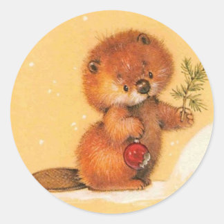 Weihnachtsotter Runder Aufkleber