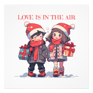 Weihnachtspaar - Liebe liegt in der Luft Fotodruck