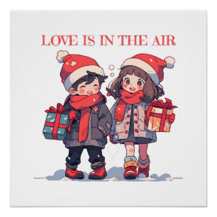 Weihnachtspaar - Liebe liegt in der Luft Poster