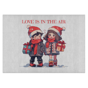 Weihnachtspaar - Liebe liegt in der Luft Schneidebrett