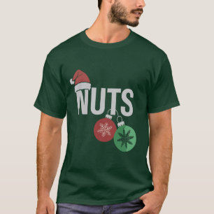 Weihnachtspaare passende Brust und Nüsse Xmas T-Shirt