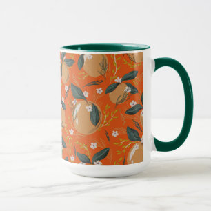 Weihnachtspaare und Blumenmuster Tasse