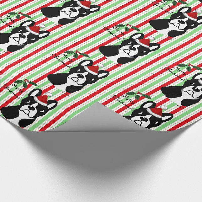 WeihnachtsPackpapier Bostons Terrier Geschenkpapier (Ecke)