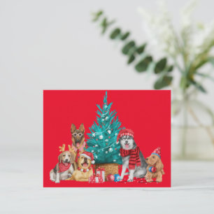 Weihnachtspackung unter der Baumpostkarte Postkarte