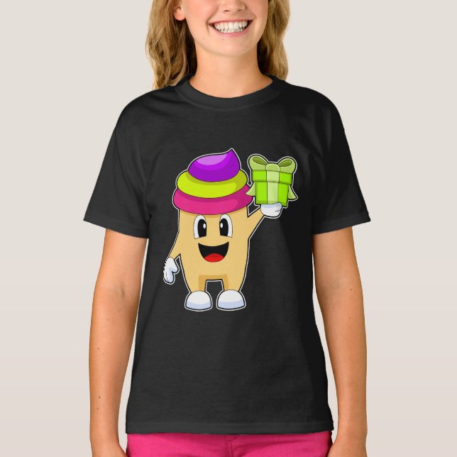 Weihnachtspaket für Cupcake T-Shirt (Vorderseite)