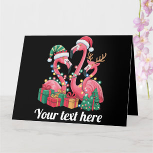 Weihnachtspalm Flamingo Personalisierte Weihnachts Karte