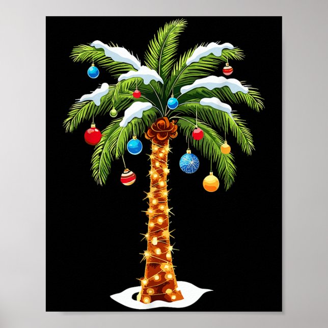 Weihnachtspalme Tree Hawaiian Trocal Xmas Poster (Vorne)
