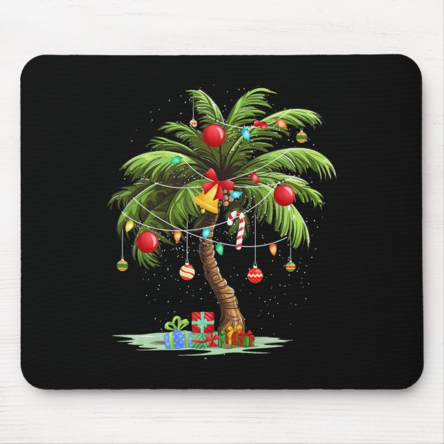Weihnachtspalme Tree Light Hawaiian Tropical Xmas  Mousepad (Vorne)
