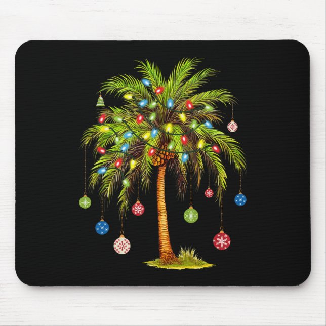 Weihnachtspalme Tree Light Hawaiian Tropical Xmas  Mousepad (Vorne)