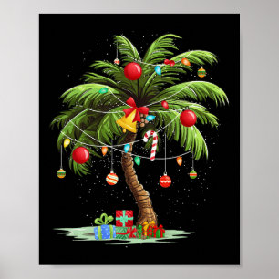 Weihnachtspalme Tree Light Hawaiian Tropical Xmas  Poster