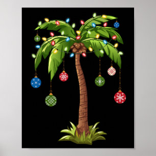 Weihnachtspalme Tree Light Hawaiian Tropical Xmas  Poster