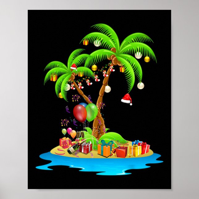 Weihnachtspalme tropische Xmas Coconut Matching Poster (Vorne)