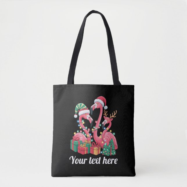 Weihnachtspalmen-Flamingo-personalisierte Weihnach (Vorderseite)