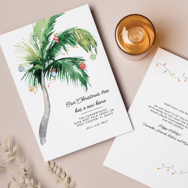 Weihnachtspalmenbaum-Ankündigung (Christmas Holidays Moving Announcement)
