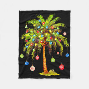 Weihnachtspalmenbaum Licht Hawaiian Tropical Weihn Fleecedecke