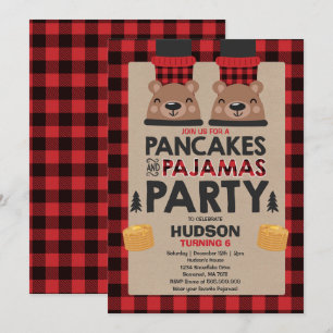 Weihnachtspancakes und Pajamas laden Lumberjack ei Einladung