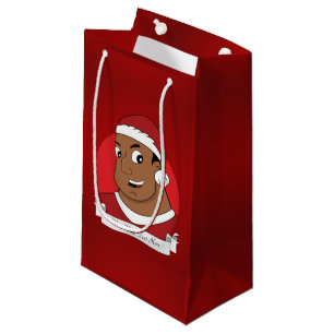 Weihnachtspapa/junger Mann Cartoon Kleine Geschenktüte