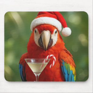 Weihnachtspapagei mit Cocktail Mousepad