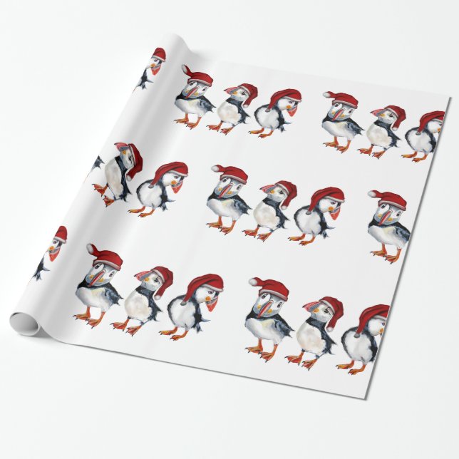WeihnachtsPapageientaucher Geschenkpapier (Ungerollt)