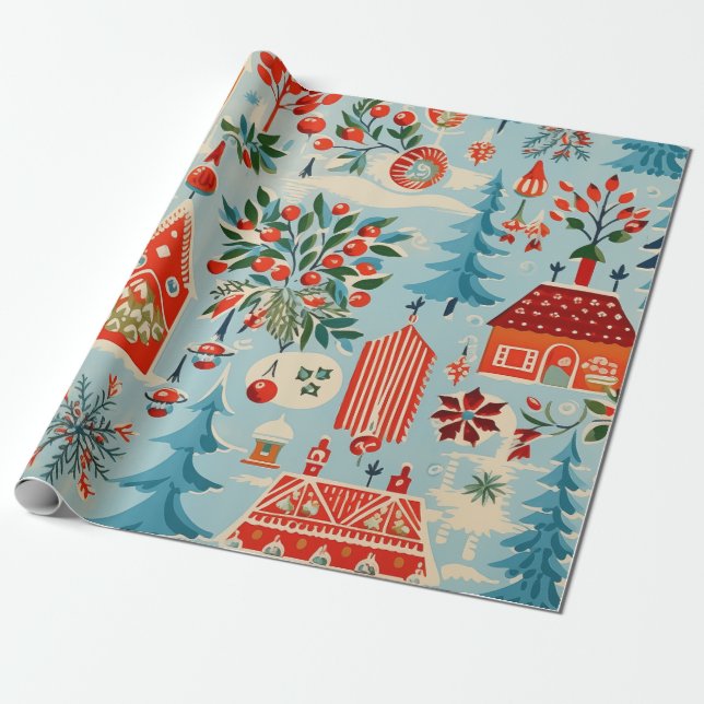 Weihnachtspapier aus den 40er Jahren Geschenkpapier (Ungerollt)