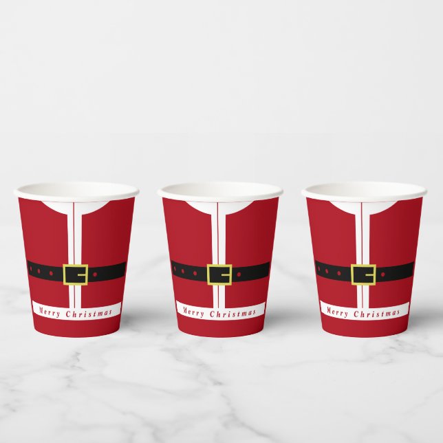 Weihnachtspapier Cups Santa Claus Belt Pappbecher (Multi)