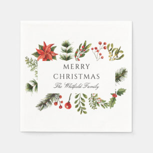 Weihnachtspapier der Wasserfarbenfamilie Serviette