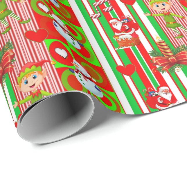 Weihnachtspapier Elf Geschenkpapier (Rolleneckpunkt)