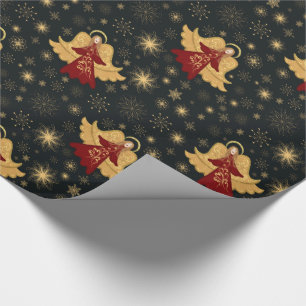Weihnachtspapier - Engel & Sternenschneeflocken Geschenkpapier