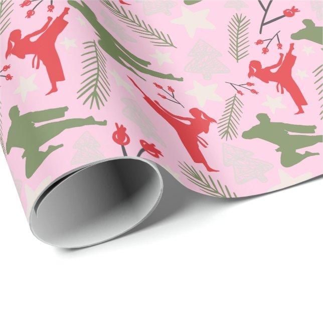 Weihnachtspapier für Kampfkunst Geschenkpapier (Rolleneckpunkt)