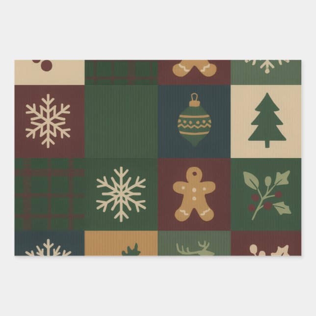Weihnachtspapier Geschenkpapier Set (Vorderseite)