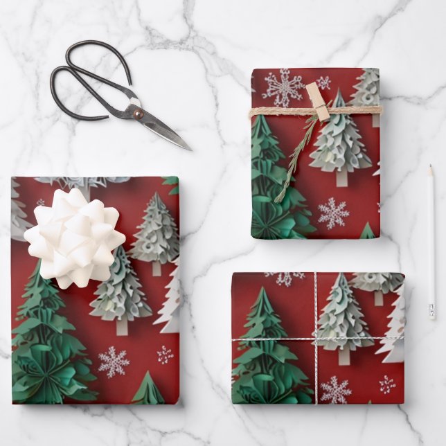 Weihnachtspapier Geschenkpapier Set (Vorderseite)