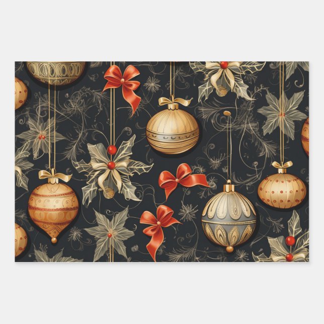 Weihnachtspapier Geschenkpapier Set (Vorderseite)