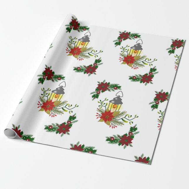 Weihnachtspapier Gold Kerzen Geschenkpapier (Ungerollt)