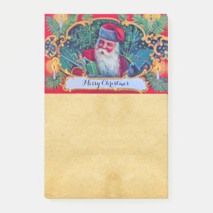 WEIHNACHTSPAPIER IM VINTAGE-STIL MIT SANTA POST-IT KLEBEZETTEL