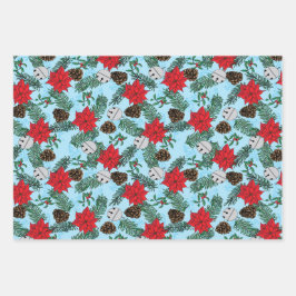 Weihnachtspapier in Blau Geschenkpapier Set