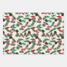 Weihnachtspapier in Sahne