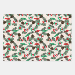 Weihnachtspapier in Sahne Geschenkpapier Set