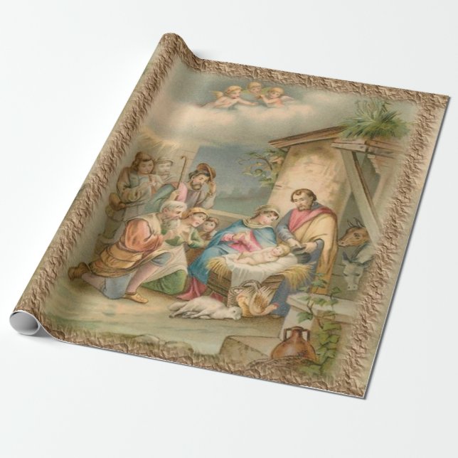 Weihnachtspapier Jesus Geschenkpapier (Ungerollt)