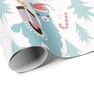 Weihnachtspapier - Lama Geschenkpapier