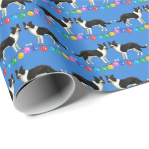 Weihnachtspapier mit Border Collies Geschenkpapier