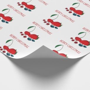 Weihnachtspapier mit Cartoon-Beerenfiguren Geschenkpapier