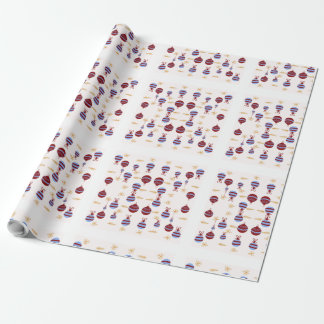 Weihnachtspapier mit farbenfrohen Girlanden Geschenkpapier