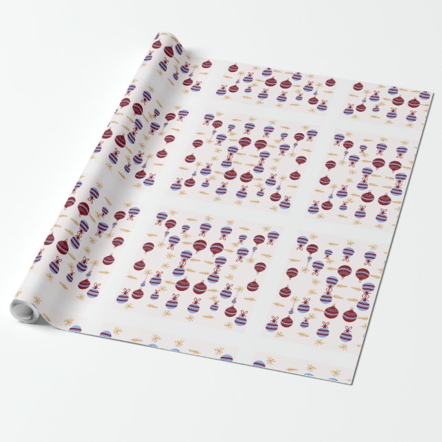 Weihnachtspapier mit farbenfrohen Girlanden Geschenkpapier (Ungerollt)