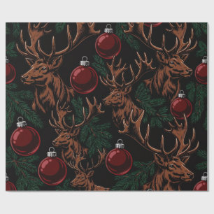 Weihnachtspapier mit Klasse – schwarze Hirsch-Verp Geschenkpapier