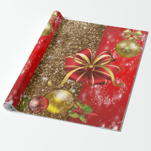 Weihnachtspapier mit roter Schleife Geschenkpapier
